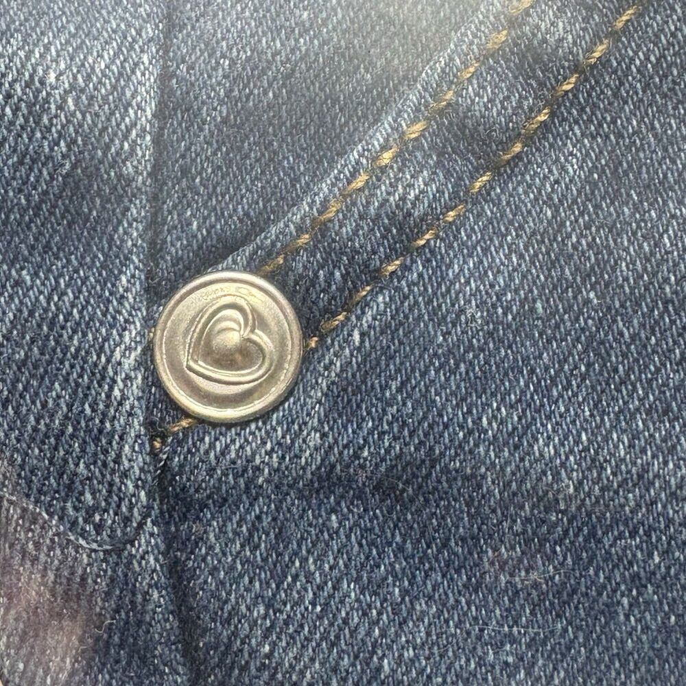 Pink Velvet Girl's Denim Jeans Size 7 with White Heart Imprint - Picture 7 of 12